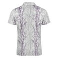 thumbnail image 5 of Purple Grey Leaves Men Zipper T-shirt Summer Casual Short Sleeve T-shirt Top, 5 of 7