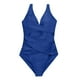 thumbnail image 2 of Gibobby Trajes de baño mujer una pieza Trajes de baño para mujer, traje de baño adelgazante, traje de baño retro fruncido con realce, traje de baño acolc(Azul,M), 2 of 5