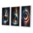 thumbnail image 3 of Designart "Fusion in Deep Space IV" Outer Space Framed Wall Art Set Of 3 - Blue Space Landscapes Frame Canvas Set For Living Room Decor, 3 of 6