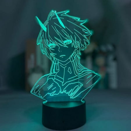 

Darling in The Franxx 3D Night Light Anime Illusion LED Lamp 16 Colors Changing Touch & Remote Control-Perfect Christmas Gifts for Boys/Girls/Kids Zero Two Figure Manga Fans (07)