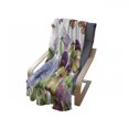 thumbnail image 3 of Flowers Insects Soft Flannel Fleece Throw Blanket, Watercolor Style Burgeoning Floral Details, Cozy Plush for Indoor and Outdoor Use, 50" x 60", Fern Green Multicolor, by Ambesonne, 3 of 5