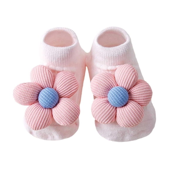 Vrotazzy Adorable Girl Floral - Ankle Breathable Soft Non- Grip Footwear for and Toddlers,0-1 Years