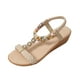 thumbnail image 1 of Amzcrzy Zapatos de mujer,Zapatos de mujer,Zapatillas de mujer, Sandalias romanas con tacón bajo y diseño de boca de pez para mujer, estilo bohemio, informales, con diamantes de imitación Sandalias Mu, 1 of 6