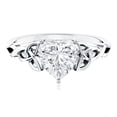 thumbnail image 5 of Rosec Jewels Moissanite Heart Shaped Engagement Ring 2 Carat - Celtic Knot Ring for Women (8 mm, D-VS1 Quality Certified), 925 Sterling Silver, US 4.00, 5 of 9