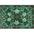 thumbnail image 1 of Ahgly Company Indoor Rectangle Persian Turquoise Blue Traditional Area Rugs, 2' x 3', 1 of 4