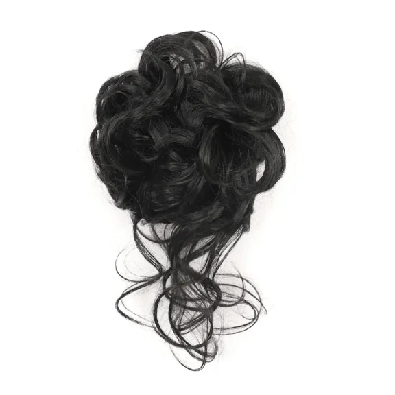 Synthetic Bun Hair Piece Messy Curly Wavy Elastic Scrunchies Ponytail Hair Extensions
