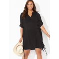 thumbnail image 4 of Swimsuits For All Women's Plus Size Abigail Cover Up Tunic 14/16 Light Blue, 4 of 6