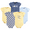Blue Yellow Daisy, variant on Hudson Baby Short Sleeve Bodysuits, 5-Pack, Newborn- 24 Months