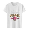 thumbnail image 4 of EQWLJWE Blessed Mama Shirt Women Letter Print Mom Life T-Shirt Short Sleeve Summer Mommy Tee Tops, 4 of 5