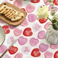 thumbnail image 5 of Valentine''s Day Tablecloth 60×84 Inch, Pink Colored Love Hearts with Words Washable Table Cover for Party Picnic Dinner Decor, 5 of 6
