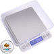 thumbnail image 1 of Báscula digital de cocina, báscula de letras, báscula doméstica, báscula fina con función de tara 3 kg x 0,1 g con pantalla LCD plataforma de acero inoxidable, 1 of 8