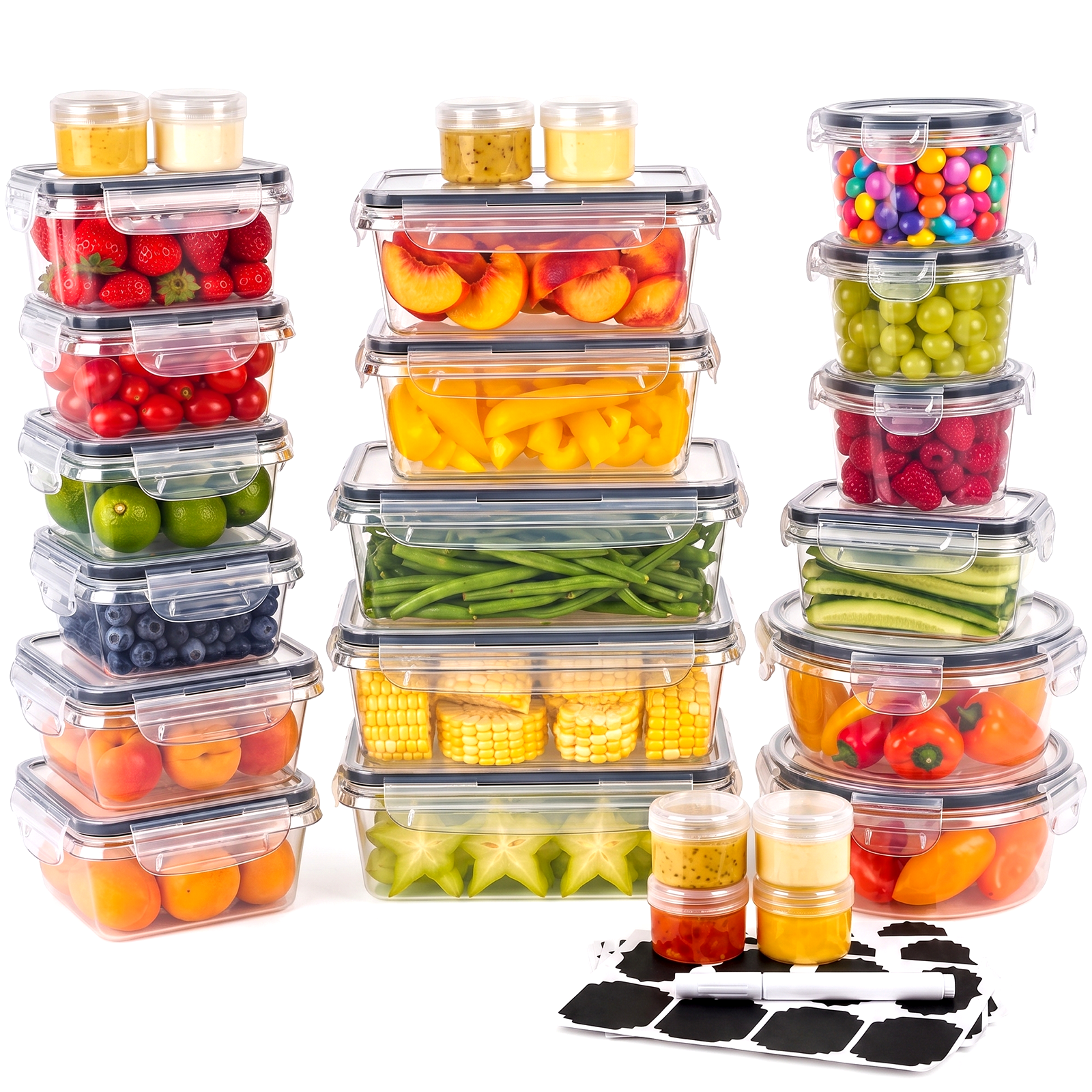 Rubbermaid 24-Piece Plastic Food Storage Containers with Easy Find