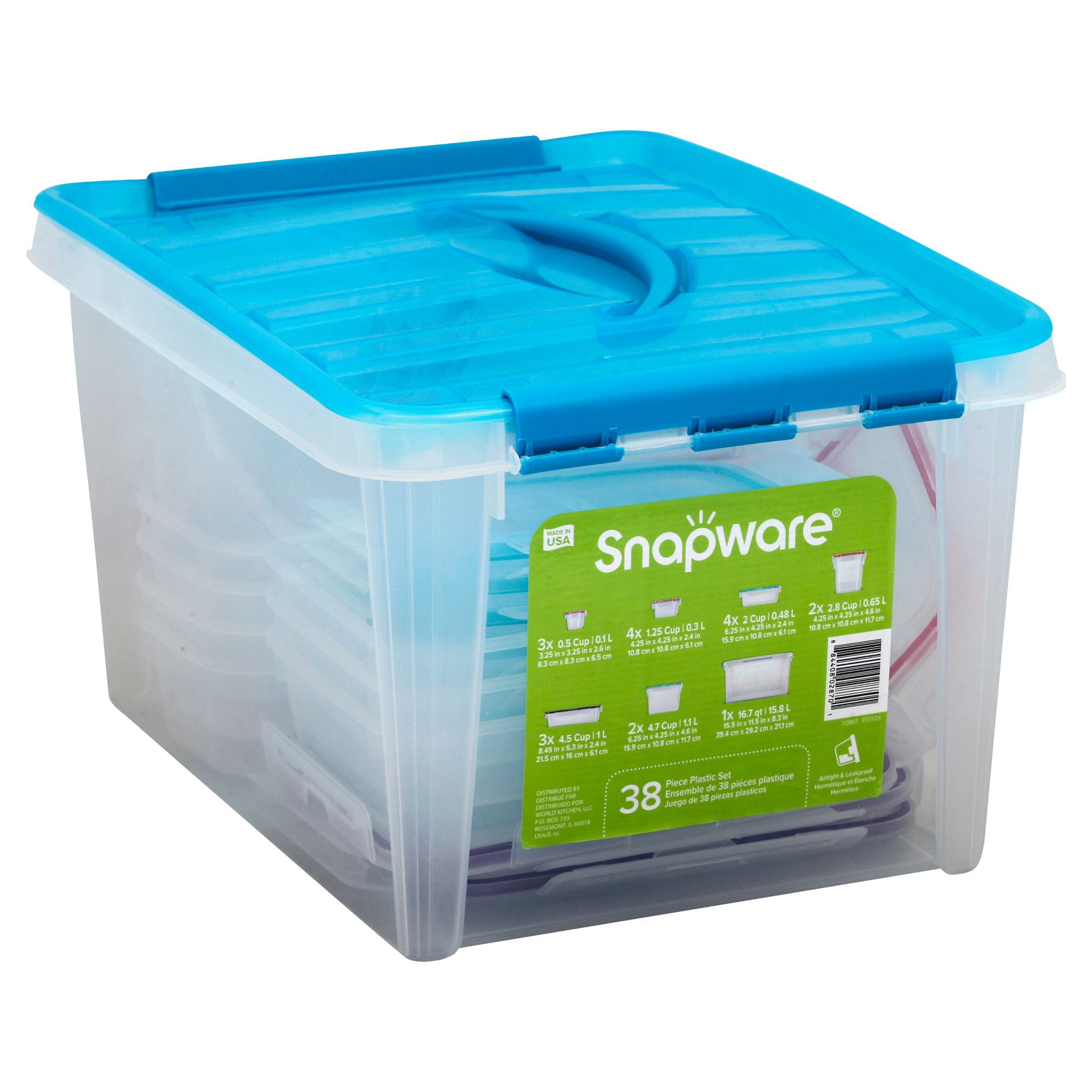 Snapware Plastic Storage Container Set 38 Pieces Airtight & Leak proof NEW  884408032432