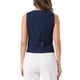 thumbnail image 3 of CHALECO SIN MANGAS DE BOTONES PARA MUJER INSPIRAR CHIC CUELLO EN V CORTO AZUL PROFUNDO L, 3 of 6