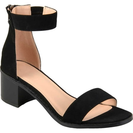 UPC 052574000023 product image for Women s Journee Collection Percy Ankle Strap Heeled Sandal Black Faux Nubuck 6 M | upcitemdb.com