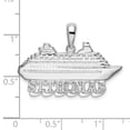 thumbnail image 2 of FJC Finejewelers 925 Sterling Silver Rhodium Plated Polished St. Thomas Cruise Ship Charm 22 x 31 mm, 2 of 6
