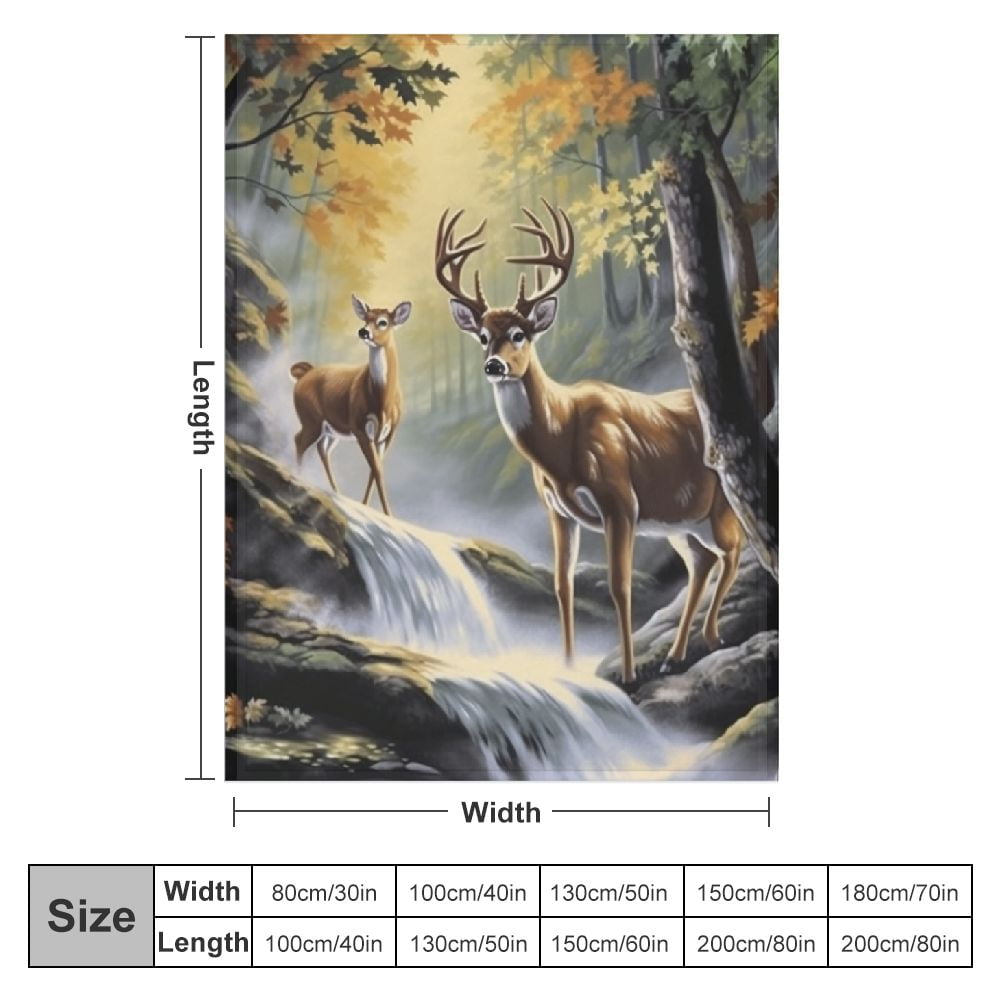 JEUXUS  Tree Camouflage Deer Blanket Throw Smooth Soft Blanket Adult Men Women Toddler for Sofa Couch Bed Office Travelling Camping
