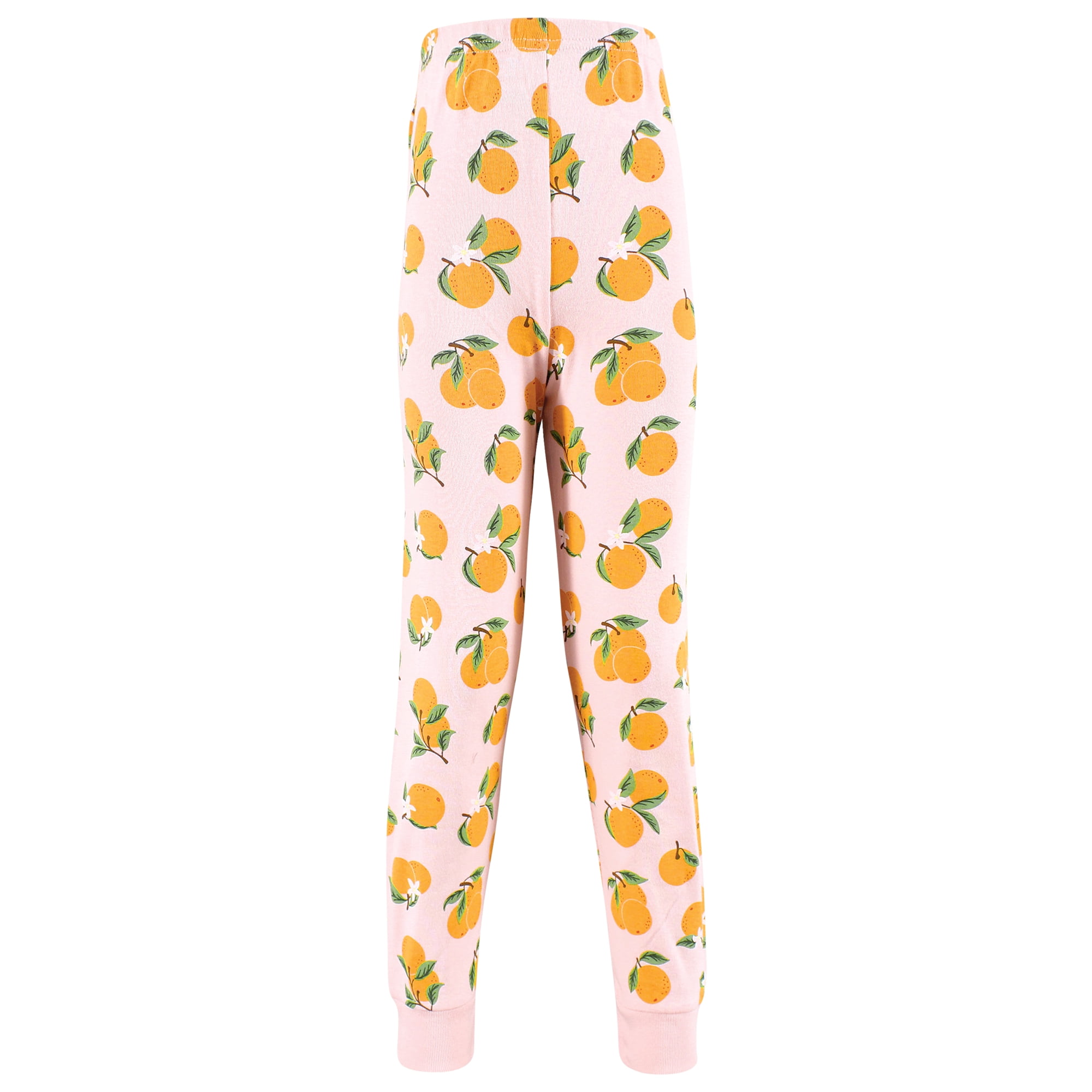 Hudson Baby Infant Girls Cotton Pajama Set, Main Squeeze Orange, 5T