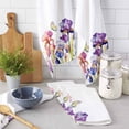 thumbnail image 2 of Iris Flower Summer Plant Butterfly Microfiber Towel Absorbent Kitchen Cleaning Cloth Dish Towel Household Cleaning Towel, 2 of 7