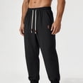 thumbnail image 4 of BVnarty Men's Mesh Quick Dry Long Pants Solid Lightweight Breathable Loose Jogger Trousers for Summer Sports Outdoor Daily Black L, 4 of 6