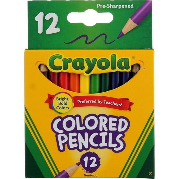 Crayola Colored Pencils, Short, 12 Ct (2 Pack) (Bundle)