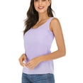 thumbnail image 2 of SAYFUT 2 Pack Womens Sleeveless Tank Tops Soild Color Round Neck Chiffon Undershirts Casual Loose Tops Sleeveless Tank, Black/Pink/Purple/Blue S-2XL, 2 of 8