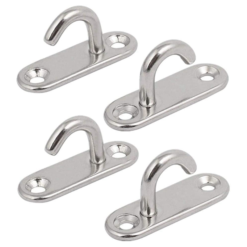 Heavy Duty Stainless Steel Oblong Plate Hook Loop UShaped Wall Mount