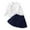 F01-White, variant on FYDUU Toddler Girls Skirt Set Ruffled Long Sleeve Button Down Shirts Blouse Top And Pleated Skirts Set Girls School Uniform 2-Piece Outfit Temperament Suit
