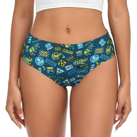Womens Underwear - Heavy Equipment Machinery No Show Seamless Underwear for Women  Soft Stretch Womens Panties  Hipster Ladies Panties Bikini Underwear Briefs