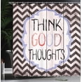 thumbnail image 3 of Ambesonne Saying Shower Curtain, Think Thoughts Rainbow Tones, 69"Wx84"L, Brown Lilac, 3 of 4