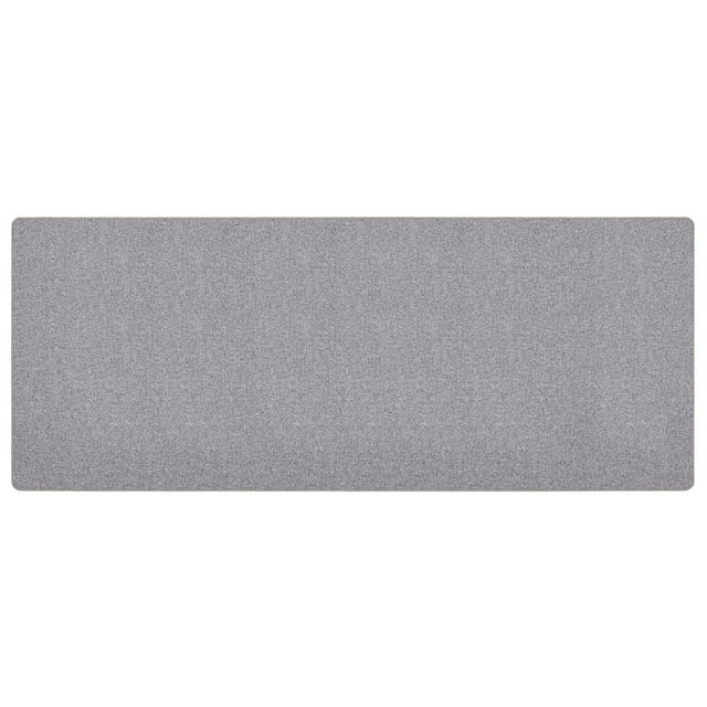 Rectangular grey woven mat measuring 2 ft by 5 ft, suitable for indoor use.
