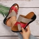 thumbnail image 4 of MKLEKYY Sandalias Antiderrapantes para Mujer, Informales, Con Tacón de Pendiente, Suela Gruesa, Con Bloques de Color, Talla Grande, 4 of 4