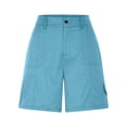 thumbnail image 5 of Taqqpue Cargo Shorts for Women, Elastic High Waist 6 Pockets Shorts Solid Color Summer Shorts for Women Casual, 5 of 10