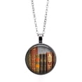 thumbnail image 1 of PVCS Vintage Library and Books Time Fashion Silver Necklace Pendant Jewelry, 1 of 3