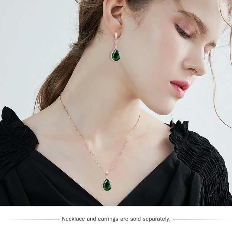 EleQueen Crystal Drop Earrings – Rose Gold Plated Dangle Earrings For Women