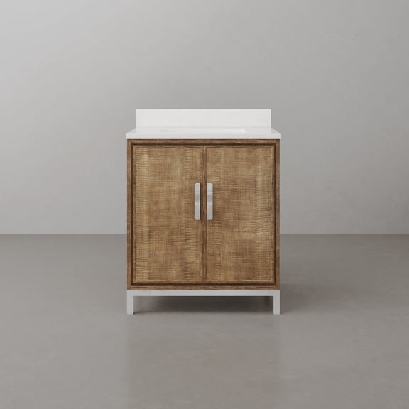 Water Creation Westin 30 In. Single Sink Whitebrook Quartz Countertop Bath Vanity