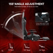 GTPLAYER Gaming Chair with Bluetooth Speakers Music Office Chair with Footrest PU Leather Recliner, Black