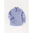 thumbnail image 3 of Wehilion Boys Solid Lapel Shirt, Kids Long Sleeve Classic Top, For Daily Wear And Formal Occasion,Bright Steel Blue 5Y, 3 of 5