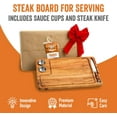 thumbnail image 4 of Yukon Glory Steak Board Set Wood Serving Board & Stainless Steel Steak Knife, 4 of 7