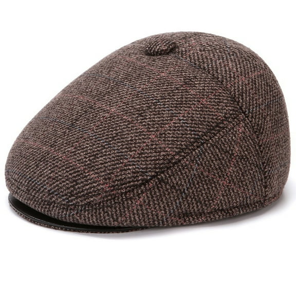 Willtoo Newsboy Hats for Men Women Classic Herringbone Tweed Wool Blend Flat Cap Light Brown
