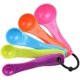 thumbnail image 1 of Measuring Spoon Set Food Grade BPA Free Durable Plastic Kitchen Utensil Set 5 Pieces Multicolour, 1 of 5