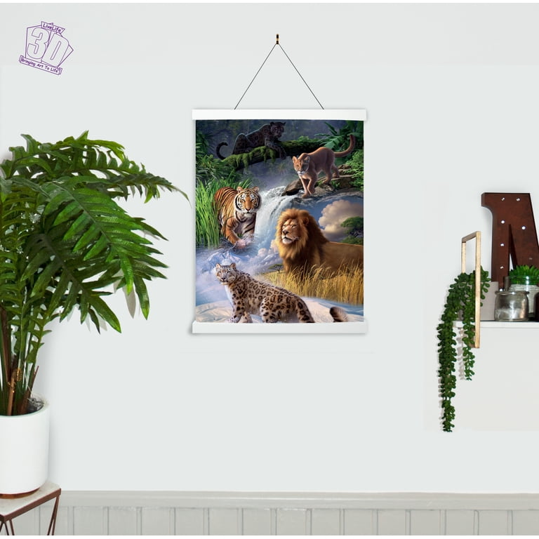 3D LiveLife Lenticular Wall Art Prints - Big Cats Expedition from