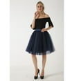 thumbnail image 4 of Gibobby faldas largas Nuevas faldas de tul Carnevale para mujer, falda larga hasta la rodilla con tutú para , falda Midi corta para fiesta de graduación(Azul marino， XL), 4 of 5