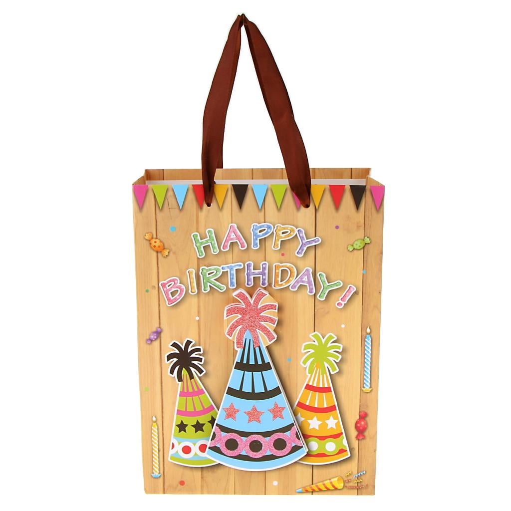 Recyclable Birthday Loot Bag * Gift Bag With Handles Bright Paper Party Bags 