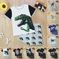 thumbnail image 4 of Caqnni Baby Boy Short Outfits Summer Toddler Boy Elastic Shorts Dinosaur Short Sleeve T-shirt 2 Pcs Summer Baby Boy Short Set Summer Pjs Pajamas & Dailywear Set 9-10 Years,Light Gray, 4 of 5