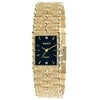 Men's Gold Plated Link Watch with Diamonds, Black Dial