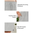 thumbnail image 5 of SHOWMALL Women's Plus Size Athletic Shorts with Pockets, Light Gray 2X Cotton Blend Workout Shorts with Side Slits & Drawstring, 5 of 10