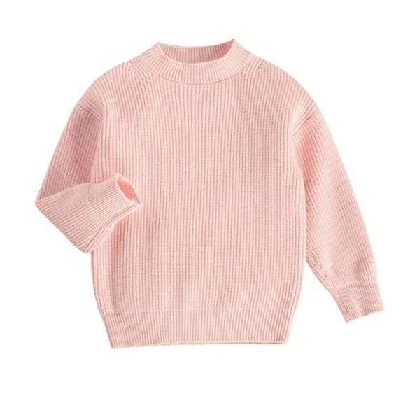 Sweaters For Boys Baby Girl Boy Knit Sweater Blouse Pullover Sweatshirt Warm Crewneck Long Sleeve Tops For Toddler 18 Months-24 Months Pink