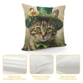 thumbnail image 4 of SHANXI St Patricks Day - Cat with Green Throw Saint Patrick’s Day Lucky Kitten Cushion Covers for Outdoor 22x22in, 4 of 5