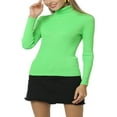 thumbnail image 3 of Chemise à Manches Longues pour Femmes Décontractée Couleur Unie Thermique Col Roulé Chemises Blouse Noir 3TG, 3 of 3